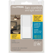Lutron Diva White Single Pole Rocker 3-Speed Light & Fan Control Switch