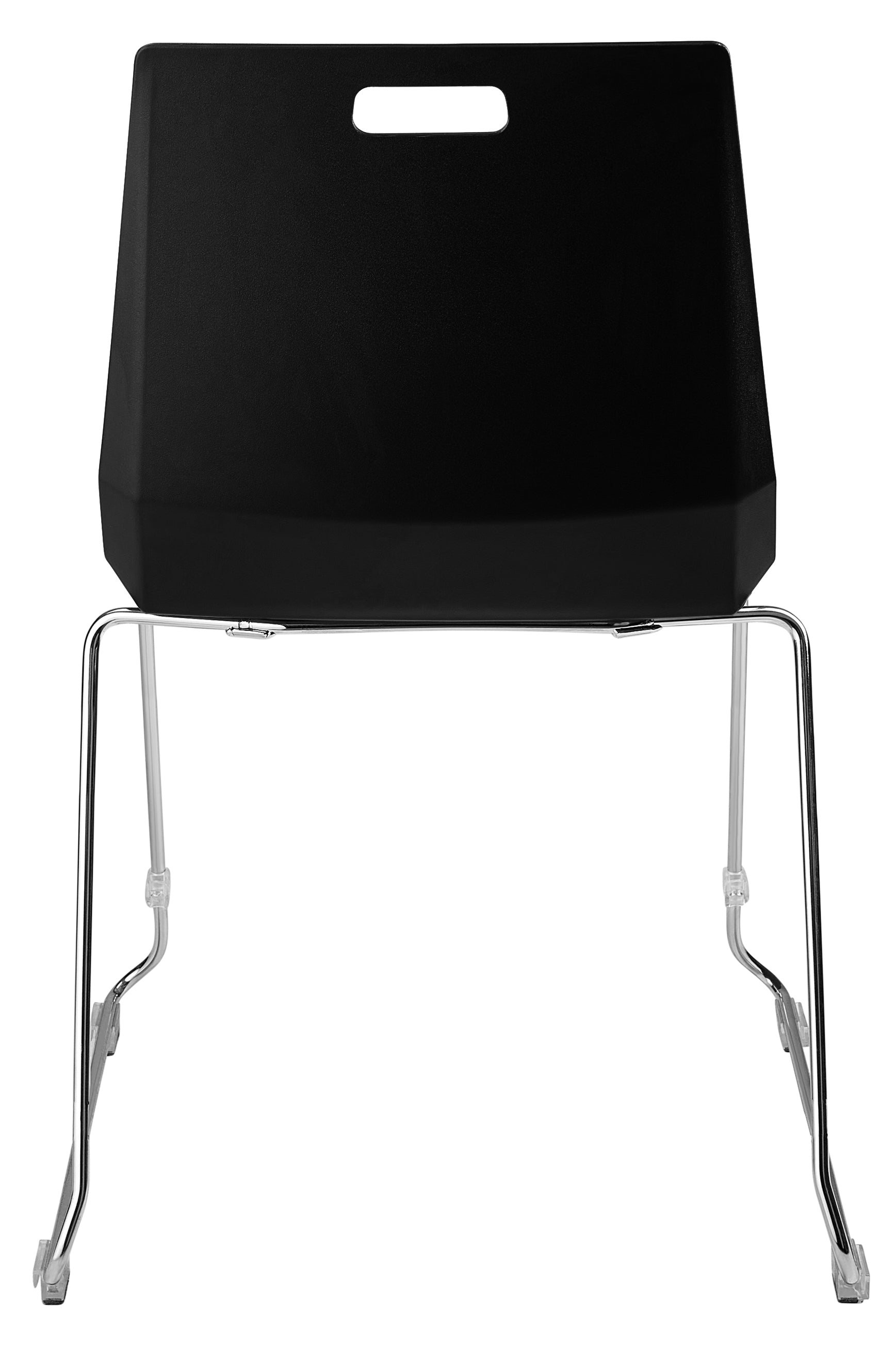 NPS® LūvraFlex Chair, Poly Back/Padded Seat, Surface Color: Black/Black, Frame Color: Chrome