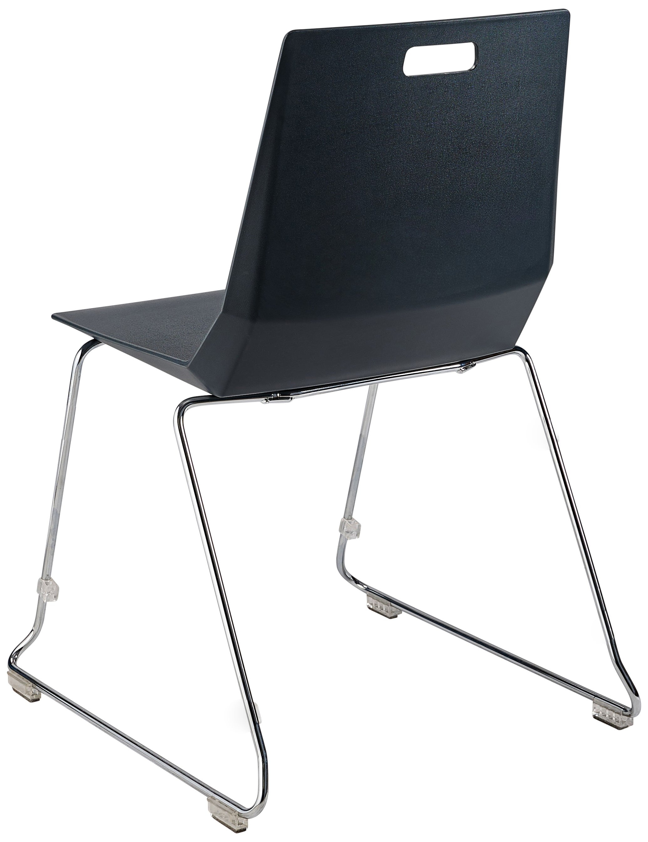 NPS® LūvraFlex Chair, Poly Back/Seat, Surface Color: Black, Frame Color: Chrome