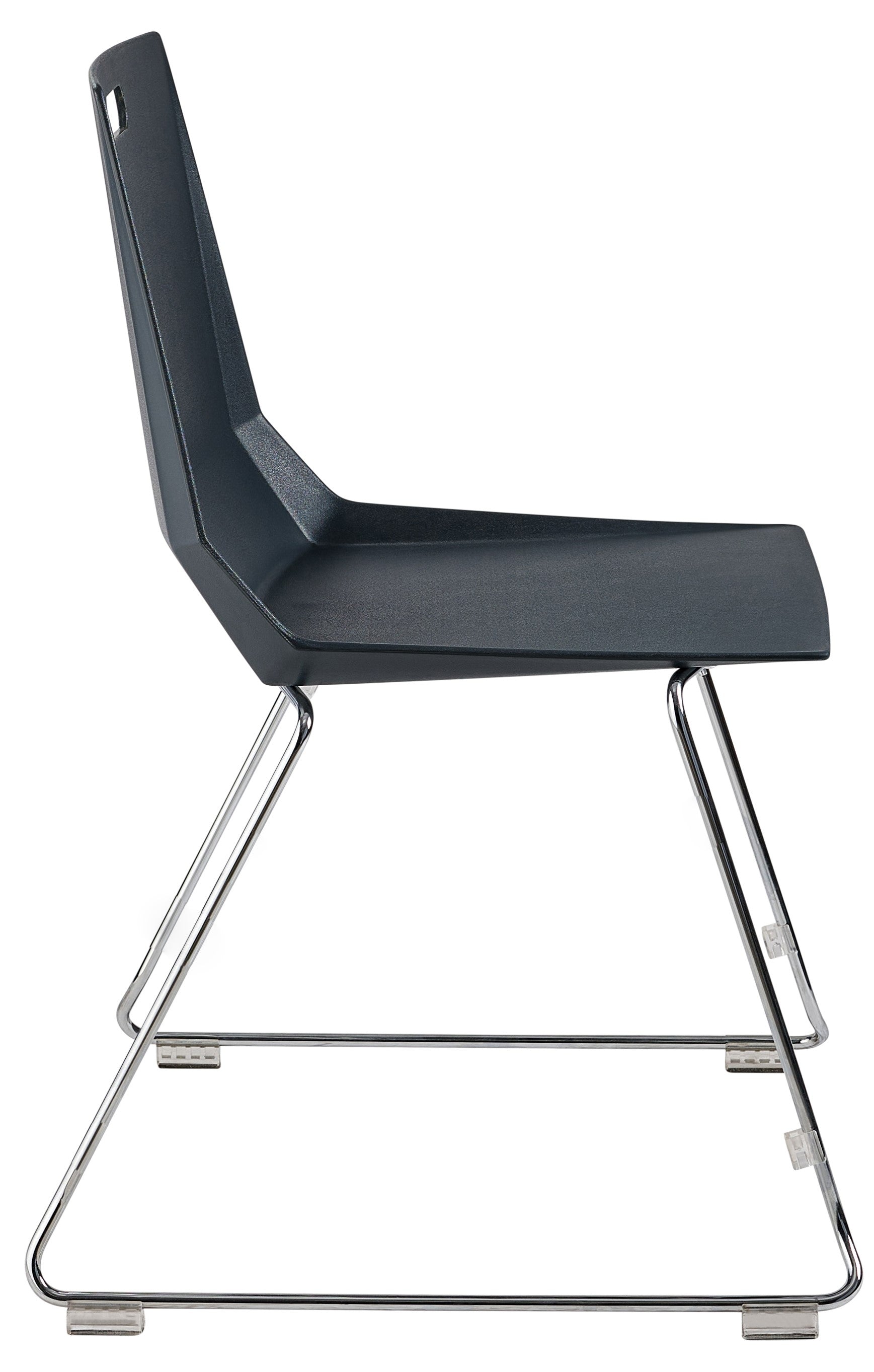 NPS® LūvraFlex Chair, Poly Back/Seat, Surface Color: Black, Frame Color: Chrome
