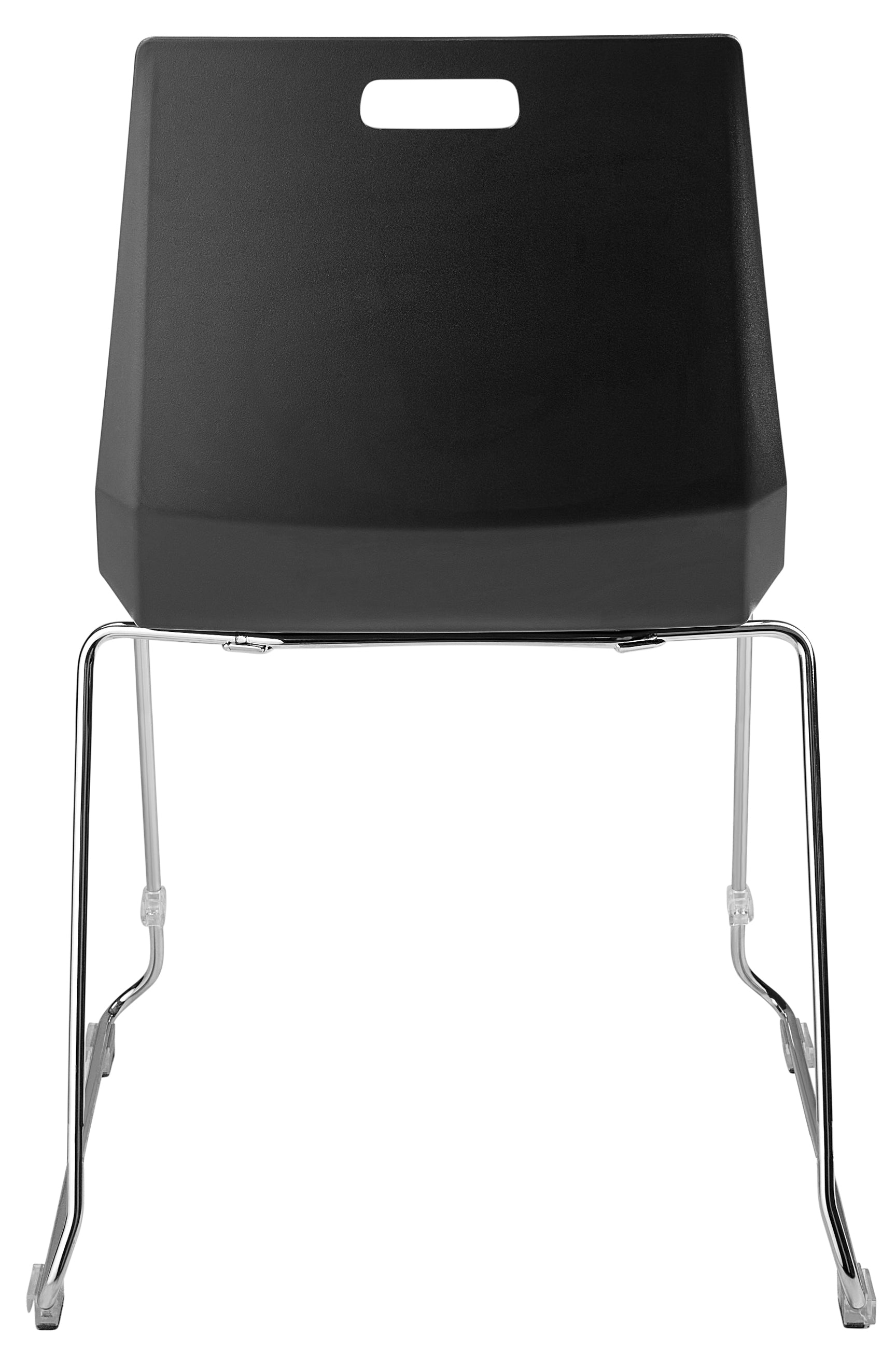 NPS® LūvraFlex Chair, Poly Back/Seat, Surface Color: Black, Frame Color: Chrome