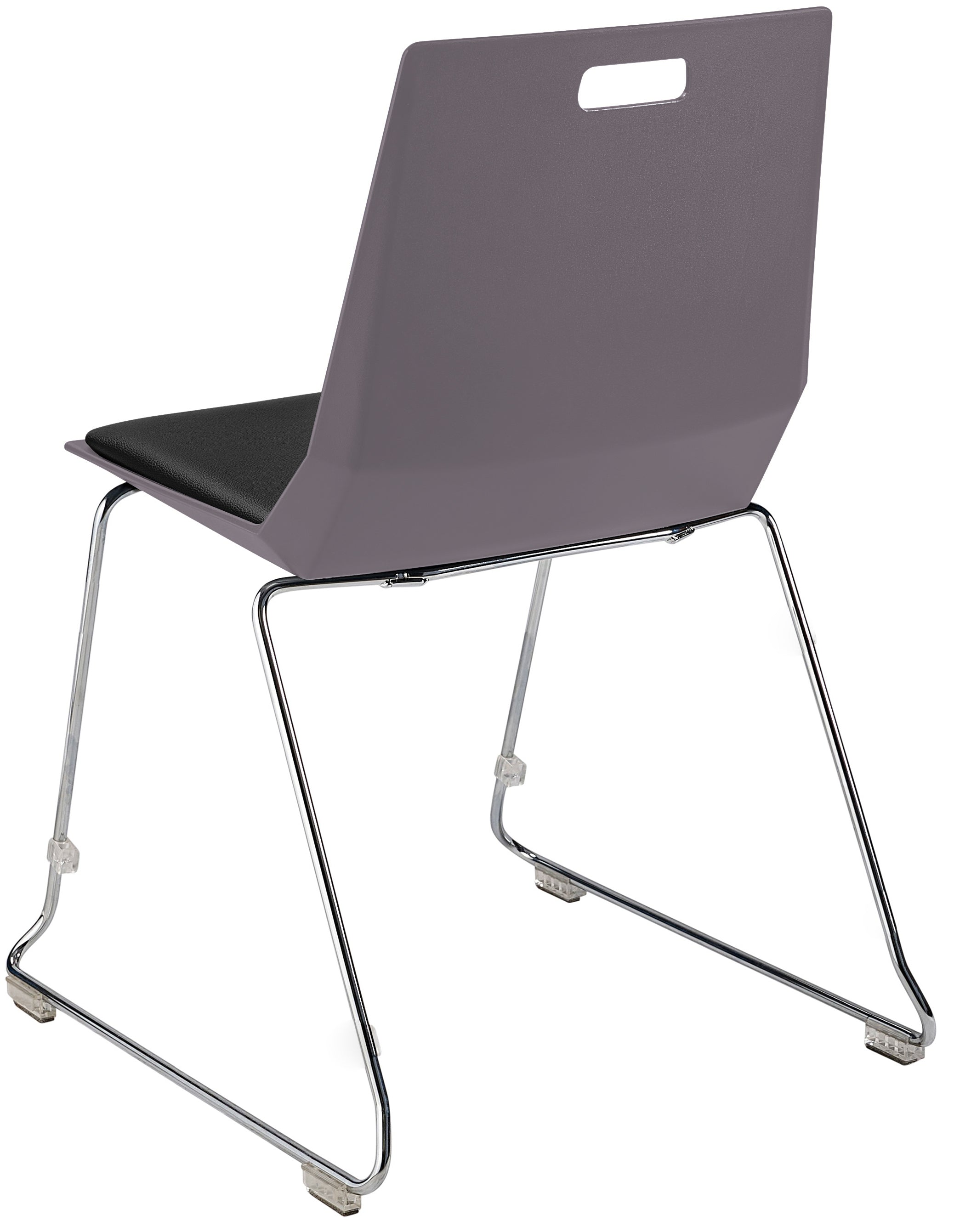 NPS® LūvraFlex Chair, Poly Back/Padded Seat, Surface Color: Charcoal/Black, Frame Color: Chrome