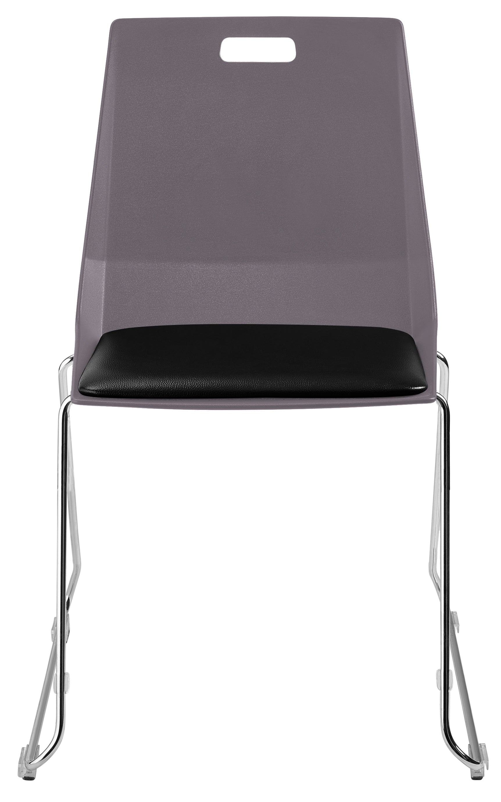 NPS® LūvraFlex Chair, Poly Back/Padded Seat, Surface Color: Charcoal/Black, Frame Color: Chrome