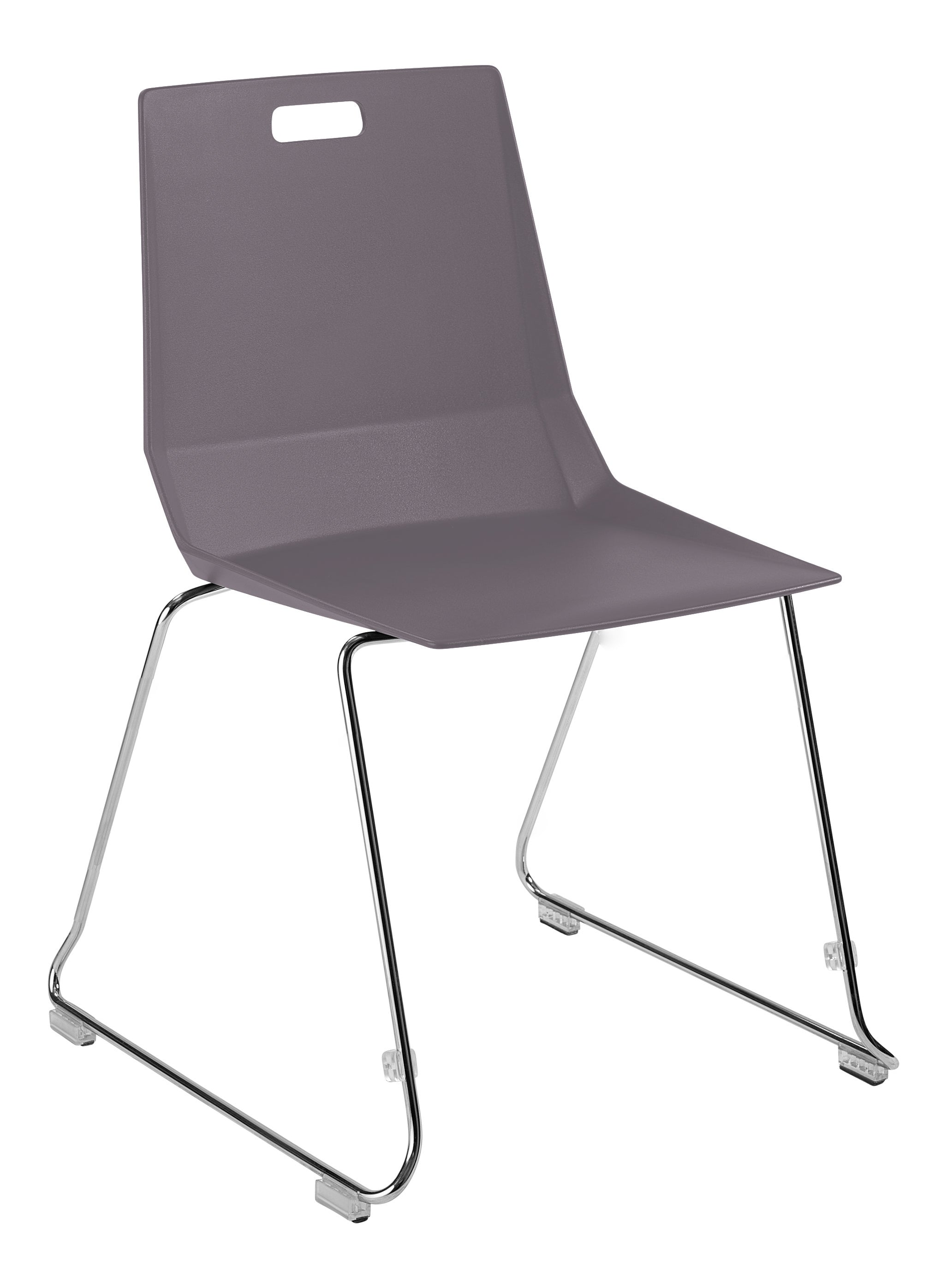 NPS® LūvraFlex Chair, Poly Back/Seat, Surface Color: Charcoal, Frame Color: Chrome
