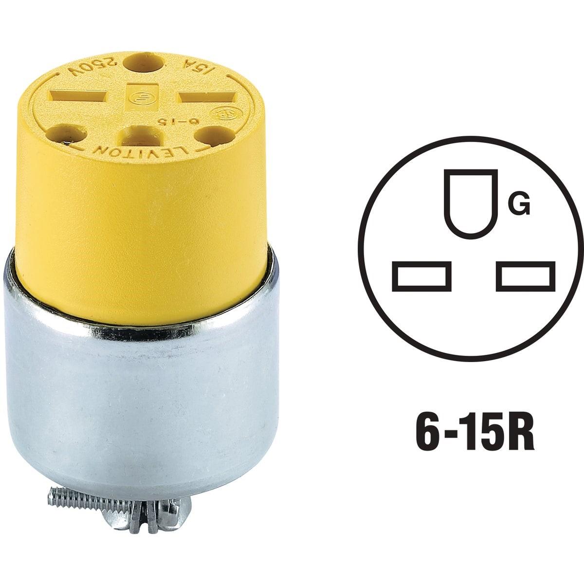 Leviton 15A 250V 3-Wire 2-Pole Armored Cord Connector