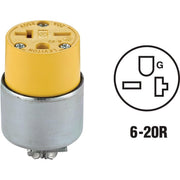 Leviton 20A 250V 3-Wire 2-Pole Armored Cord Connector