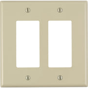 Leviton Decora 2-Gang Plastic Oversized Rocker Decorator Wall Plate, Ivory