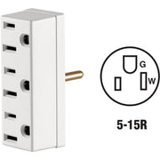 Leviton White 15A 3-Outlet Tap