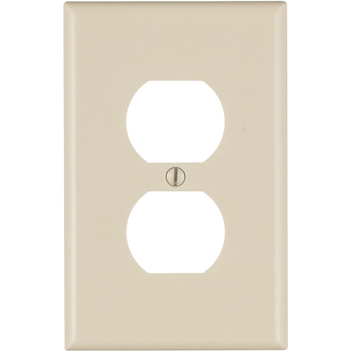 025-80503-00T Leviton Mid-Way 1-Gang Smooth Plastic Outlet Wall Plate, Light Almond