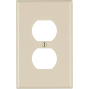 025-80503-00T Leviton Mid-Way 1-Gang Smooth Plastic Outlet Wall Plate, Light Almond