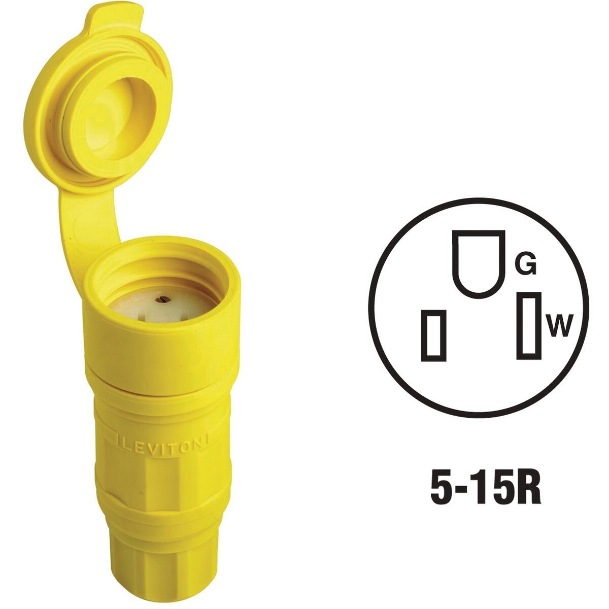 Leviton 15A 125V 3-Wire 2-Pole Wetguard Cord Connector