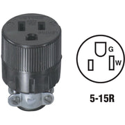 15A 125V 3-Wire 2-Pole Round Cord Connector