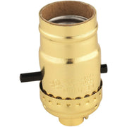 Push-Button Medium Base Brass Lamp Socket