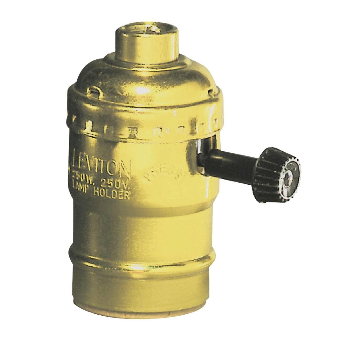 Turn-Knob Medium Base Polished Gilt Lamp Socket