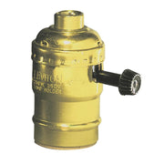 Turn-Knob Medium Base Polished Gilt Lamp Socket