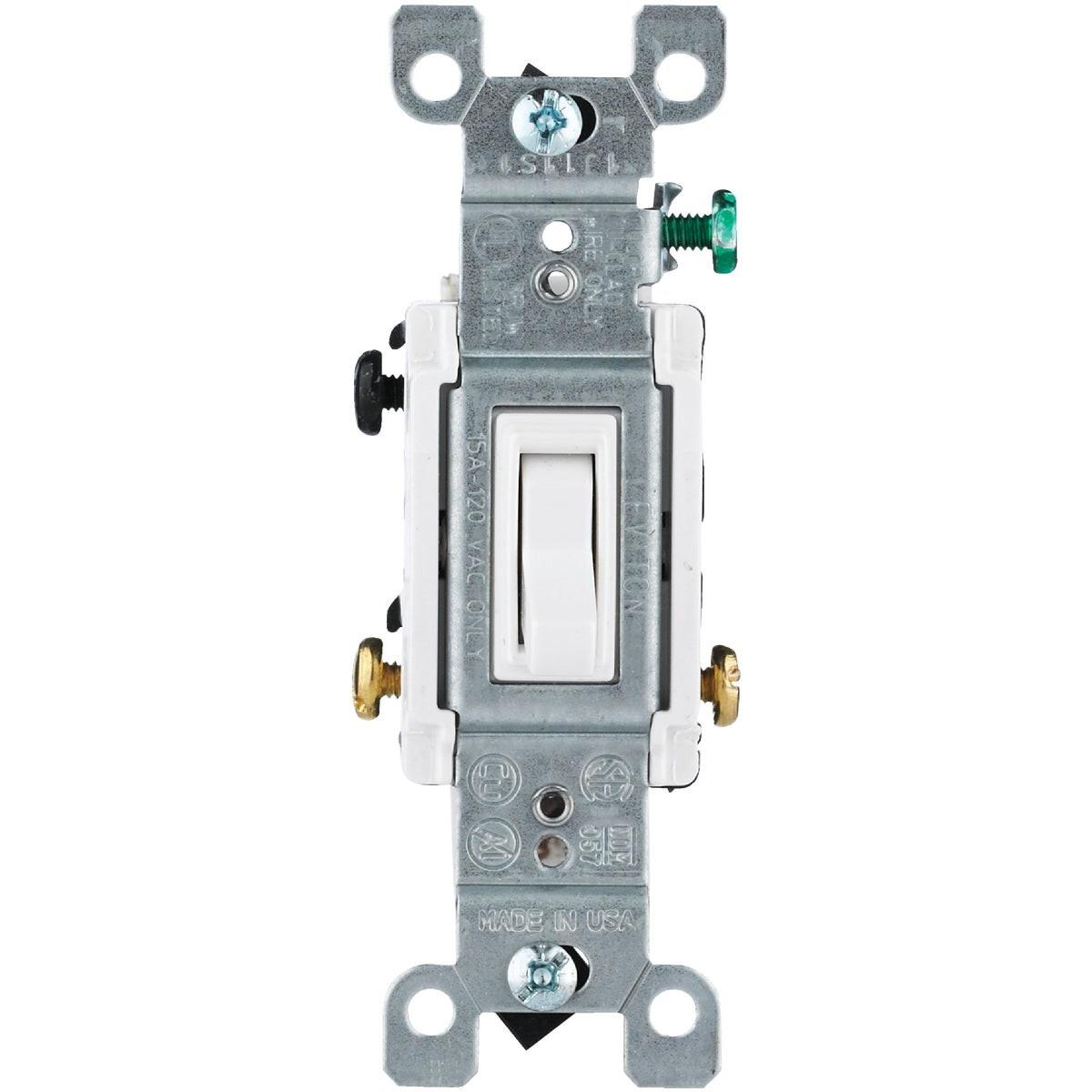 White 15A Grounding Quiet 3-Way Switch