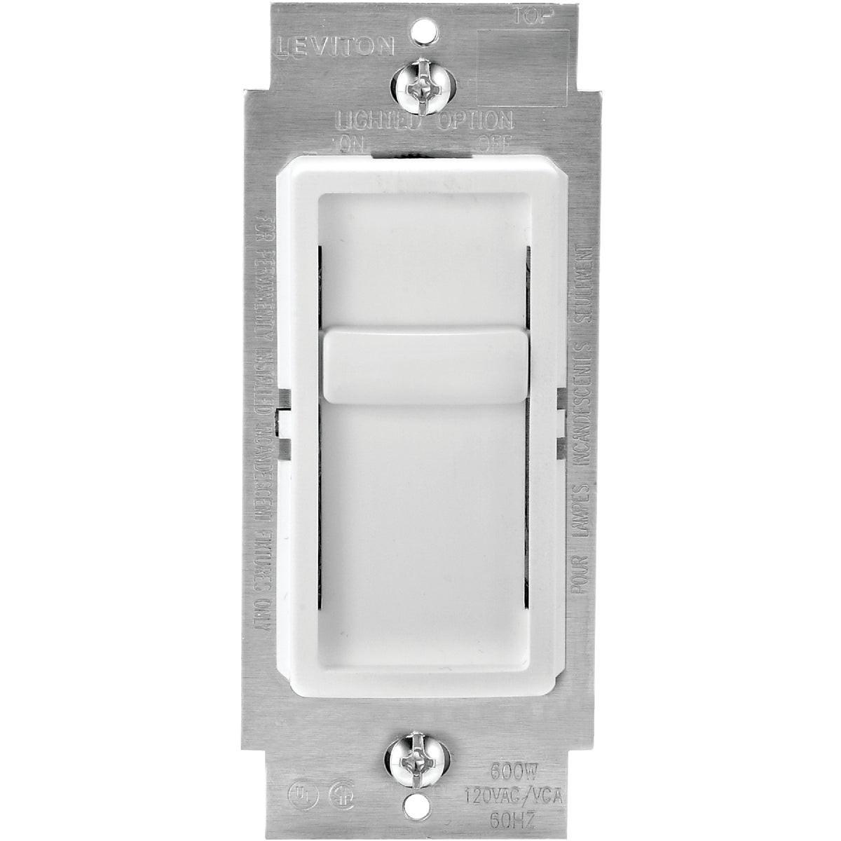 Leviton Decora Incandescent/Halogen/LED/CFL White Slide Dimmer Switch
