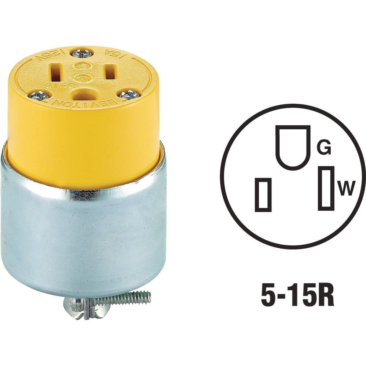 15A 125V 3-Wire 2-Pole Armored Cord Connector