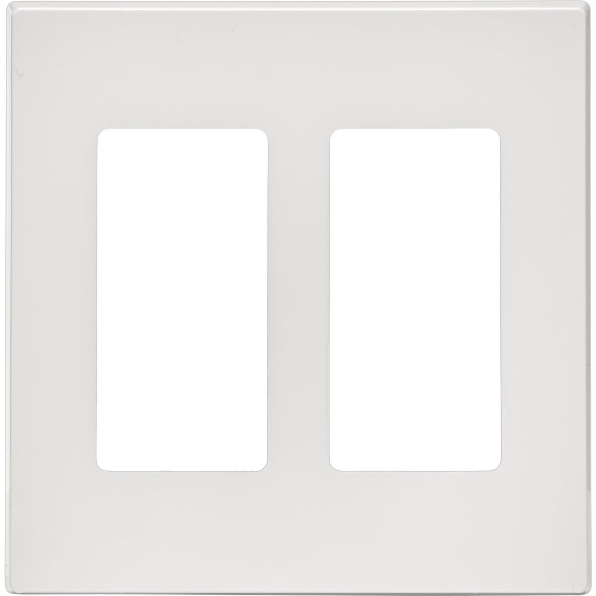 Leviton Decora Plus 2-Gang Poly Carbonate Screwless Decorator Wall Plate, White