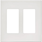 Leviton Decora Plus 2-Gang Poly Carbonate Screwless Decorator Wall Plate, White