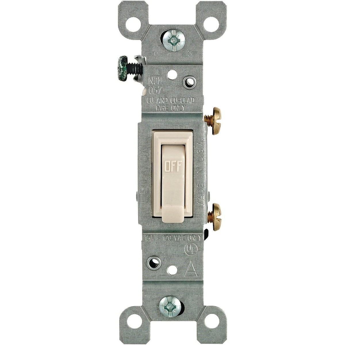 Leviton Residential Grade 15 Amp Toggle Single Pole Grounded Switch