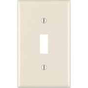 Leviton 1-Gang Plastic Toggle Switch Wall Plate, Light Almond (10-Pack)
