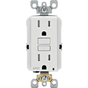 Leviton SmartLockPro 15A White Arc Fault 5-15R Duplex Outlet