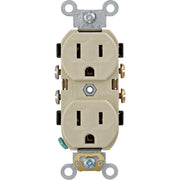 Leviton 15A Ivory Commercial Grade 5-15R Combination Side Back Wire Duplex Outlet