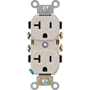 Leviton 20A Light Almond Commercial Grade 5-20R Combination Side Back Wire Duplex Outlet