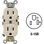 Leviton 15A Light Almond Commercial Grade 5-15R Duplex Outlet