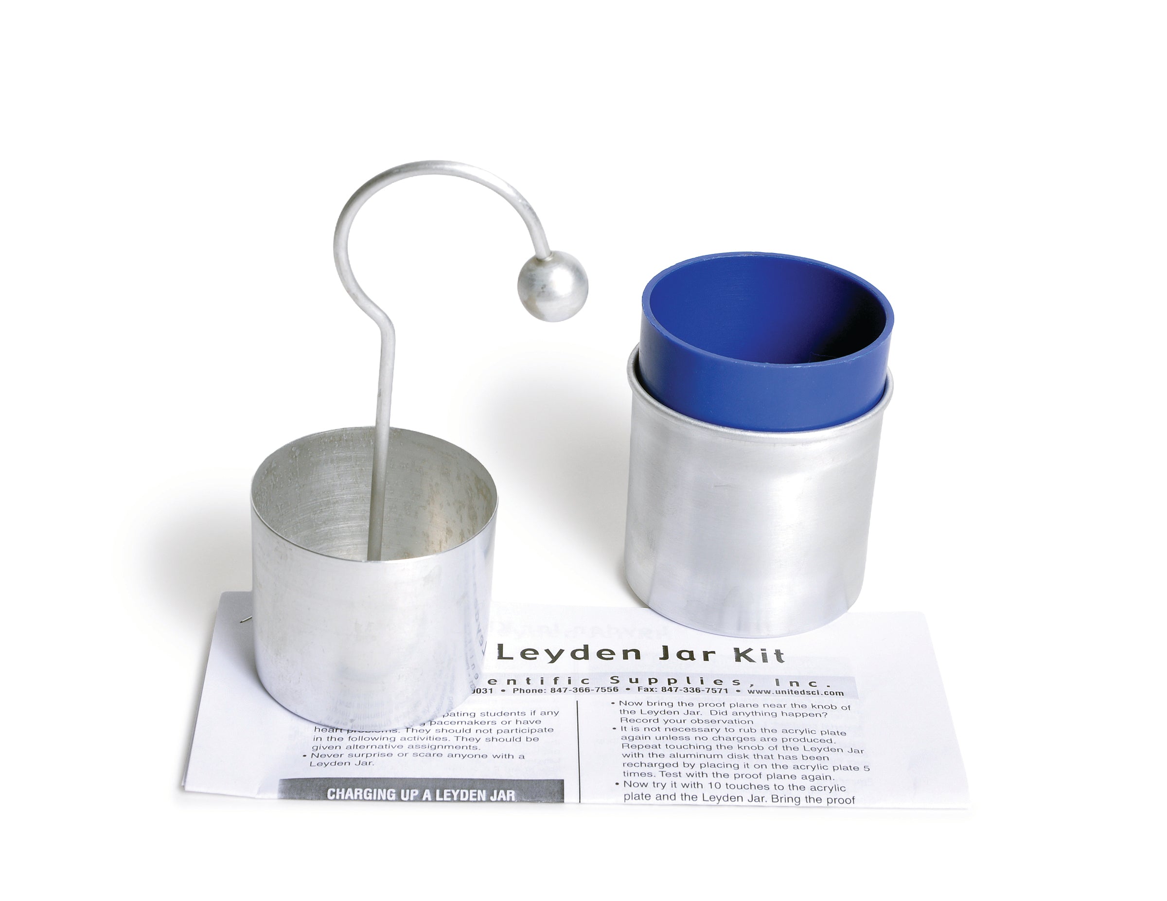 United Scientific® Leyden Jar, 6" Tall, 3-1/4" In Dia