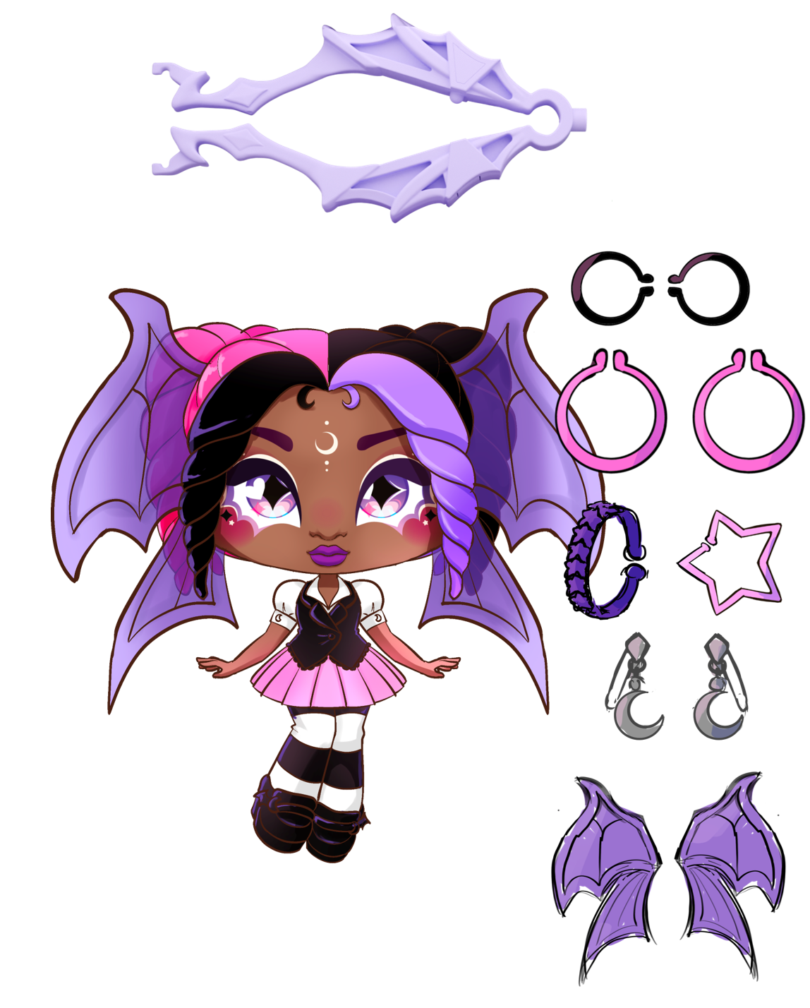Fiercelings - Keychain Assortment  contains Riot , Coco, Mintie, Luna
