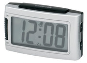 Impecca Battery Alarm Clock with Snooze - Silver
