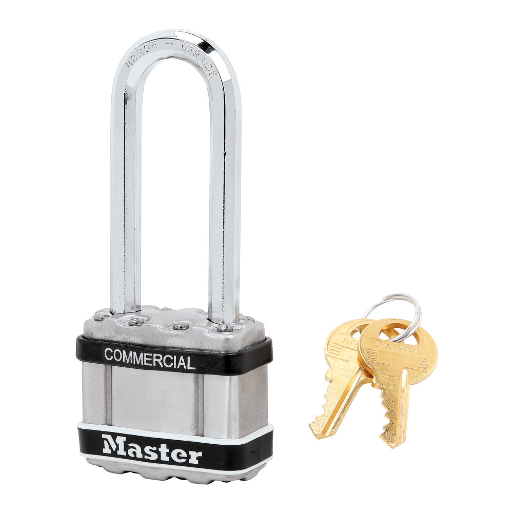 1-3/4in (44mm) Wide Commercial Magnum Laminated Steel padlock with Stainless Steel Body Cover, 2-1/2in (64mm) Shackle, Keyed Alike