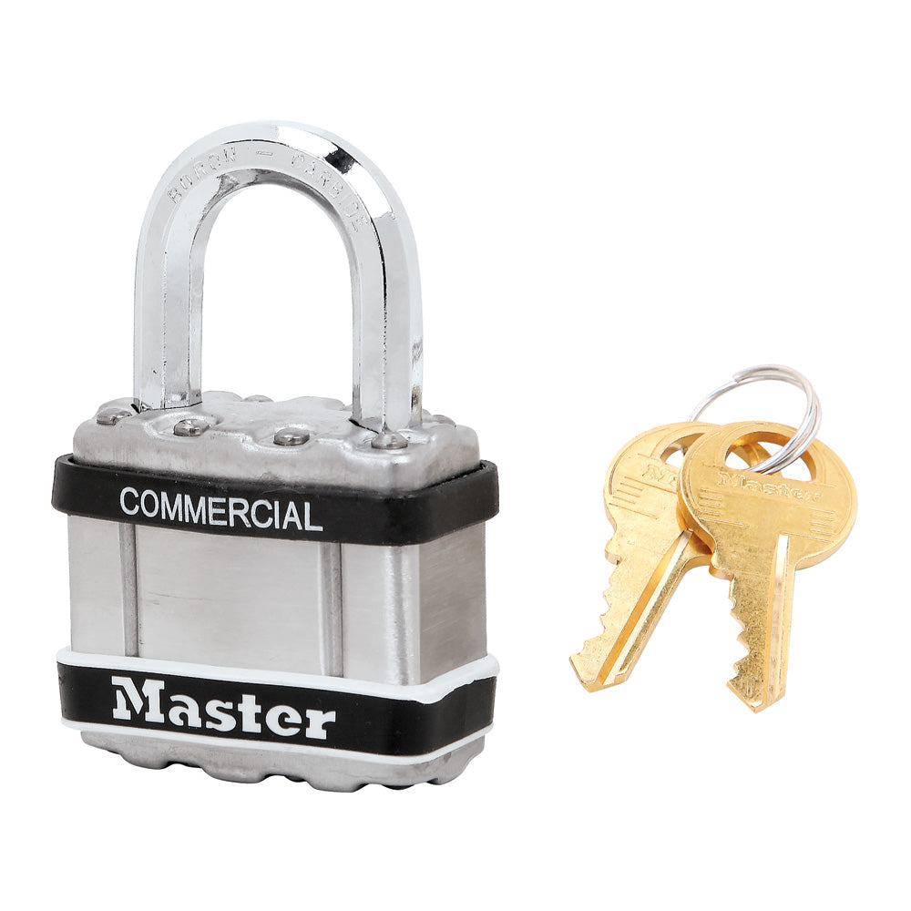 1-3/4in (44mm) Wide Commercial Magnum Laminated Steel Padlock with Stainless Steel Body Cover, Keyed Alike