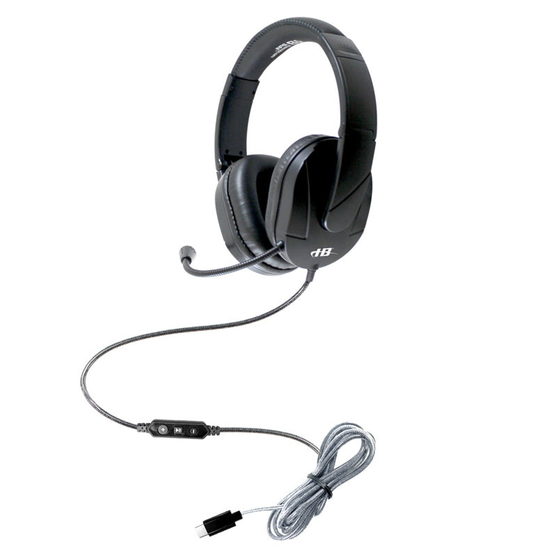 HamiltonBuhl MACH-2™ USB Type -C Multimedia Stereo Headset - Over-Ear with Steel-Reinforced Gooseneck Mic
