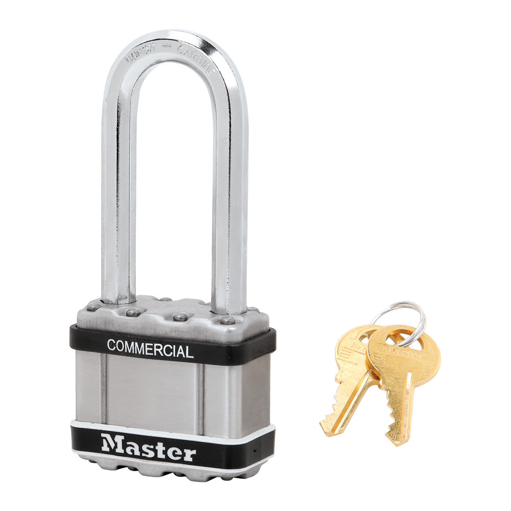 2in (51mm) Wide Commercial Magnum Laminated Steel Padlock with Stainless Steel Body Cover, 2-1/2in (64mm) Shackle, Keyed Alike