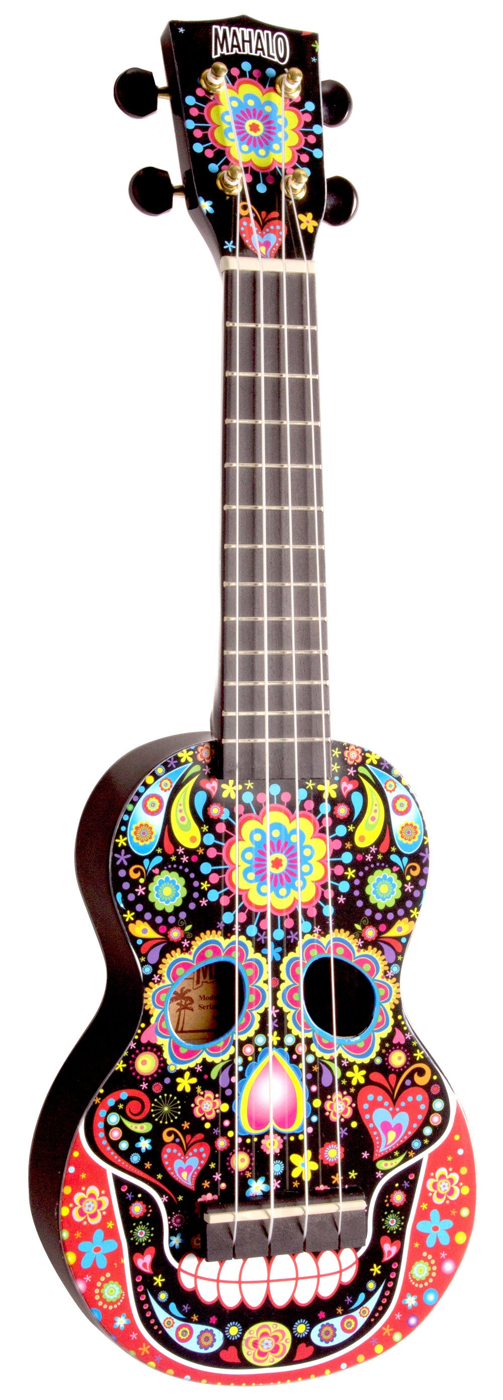 Mahalo MA1-SKBK Art Soprano Ukulele. Day of the Dead Graphic