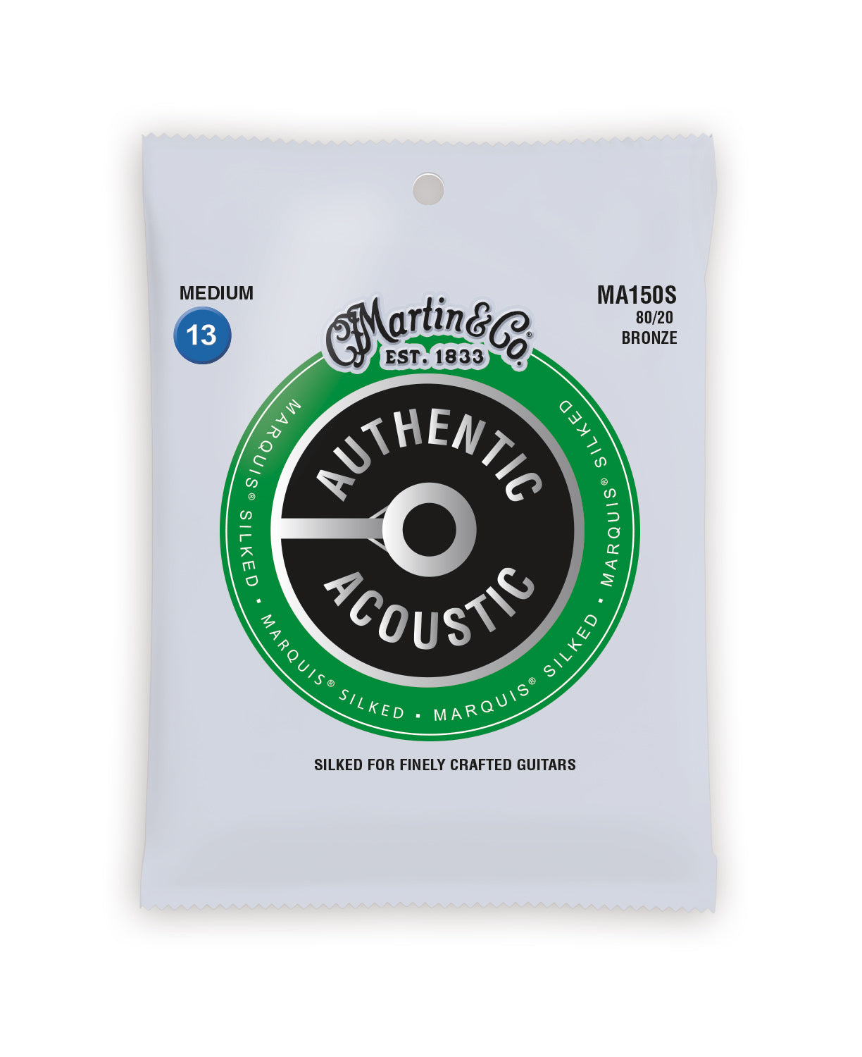Martin MA150S Authentic Acoustic Marquis Silked 80/20 Bronze Medium Guitar Strings. 13-56