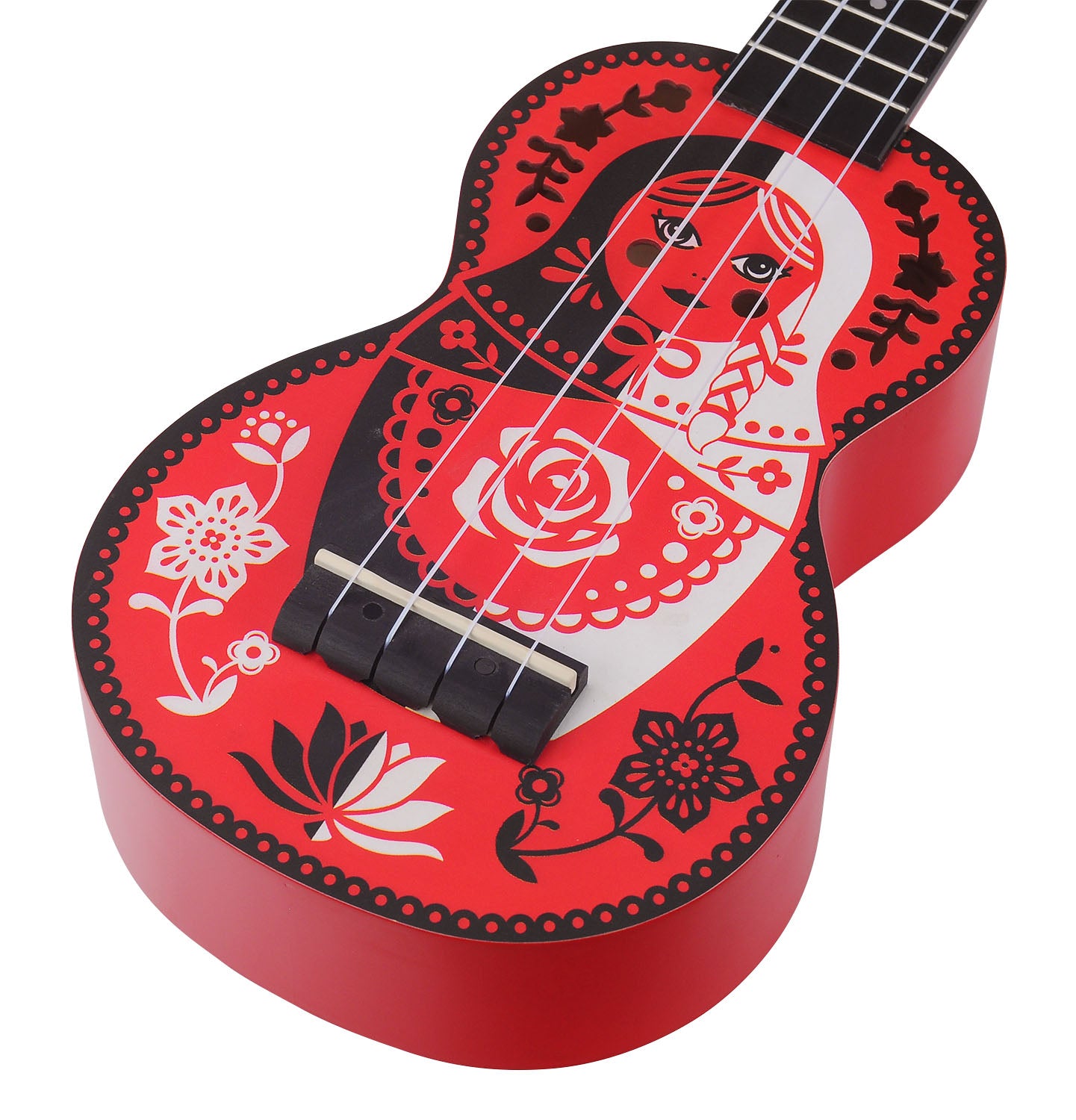 Mahalo MA1RD Art Series Soprano Ukulele. Russian Doll Motiff