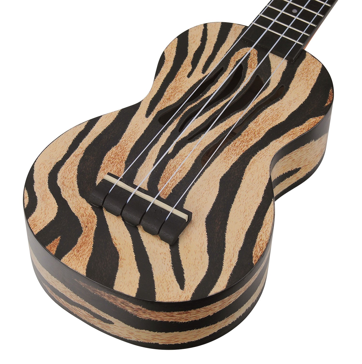 Mahalo MA1ZE Art II Series Soprano Ukulele. Zebra Motiff