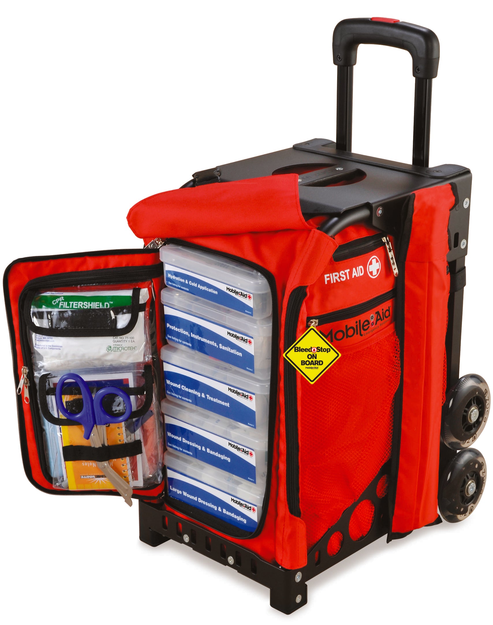 MobileAid® Easy-Roll™ Modular Trauma First Aid Station with BleedStop Compact 200 Bleeding Control Kit
