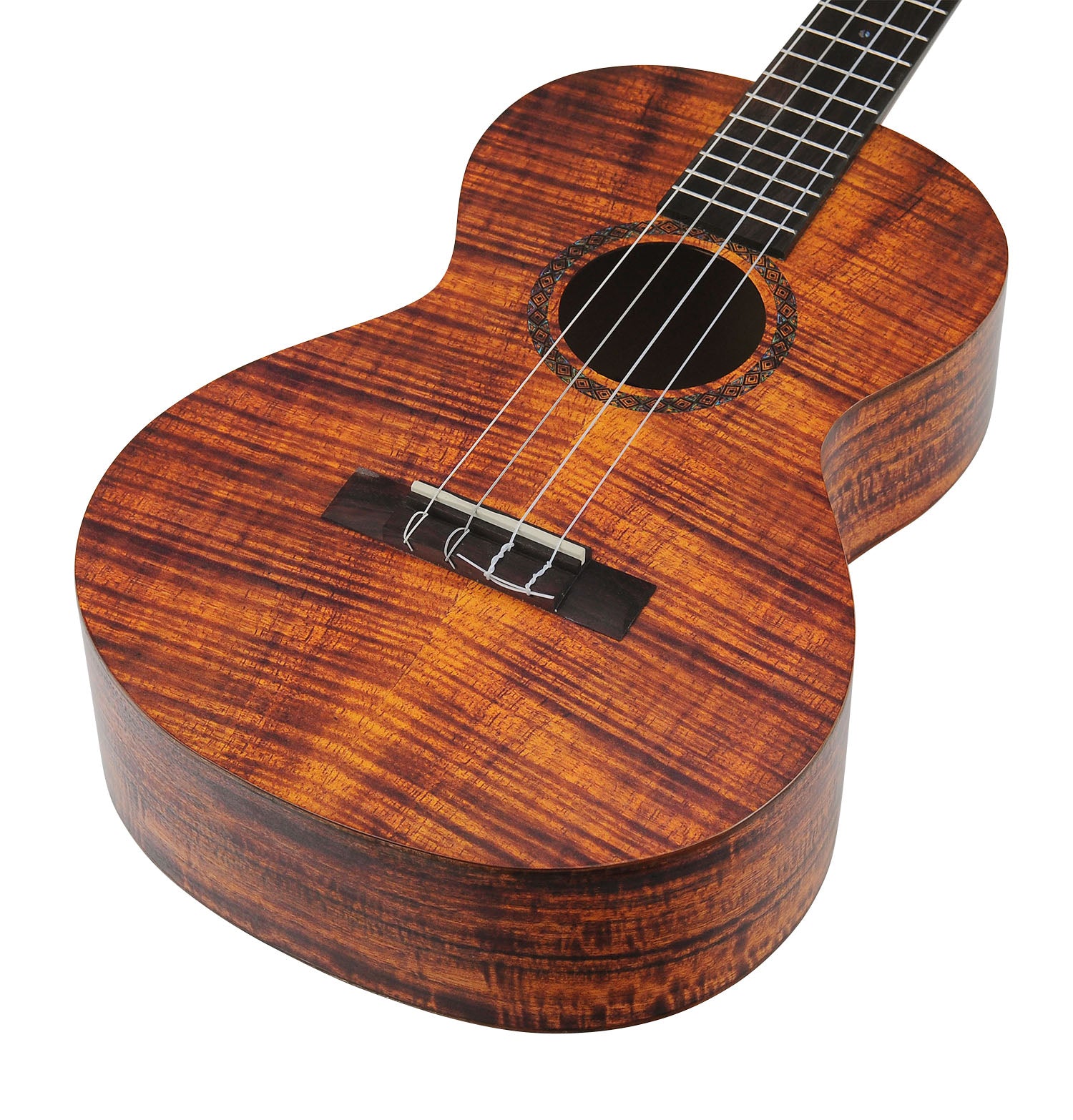 Mahalo MA4KA Artists Elite Series Baritone Ukulele. Koa Photo Flame