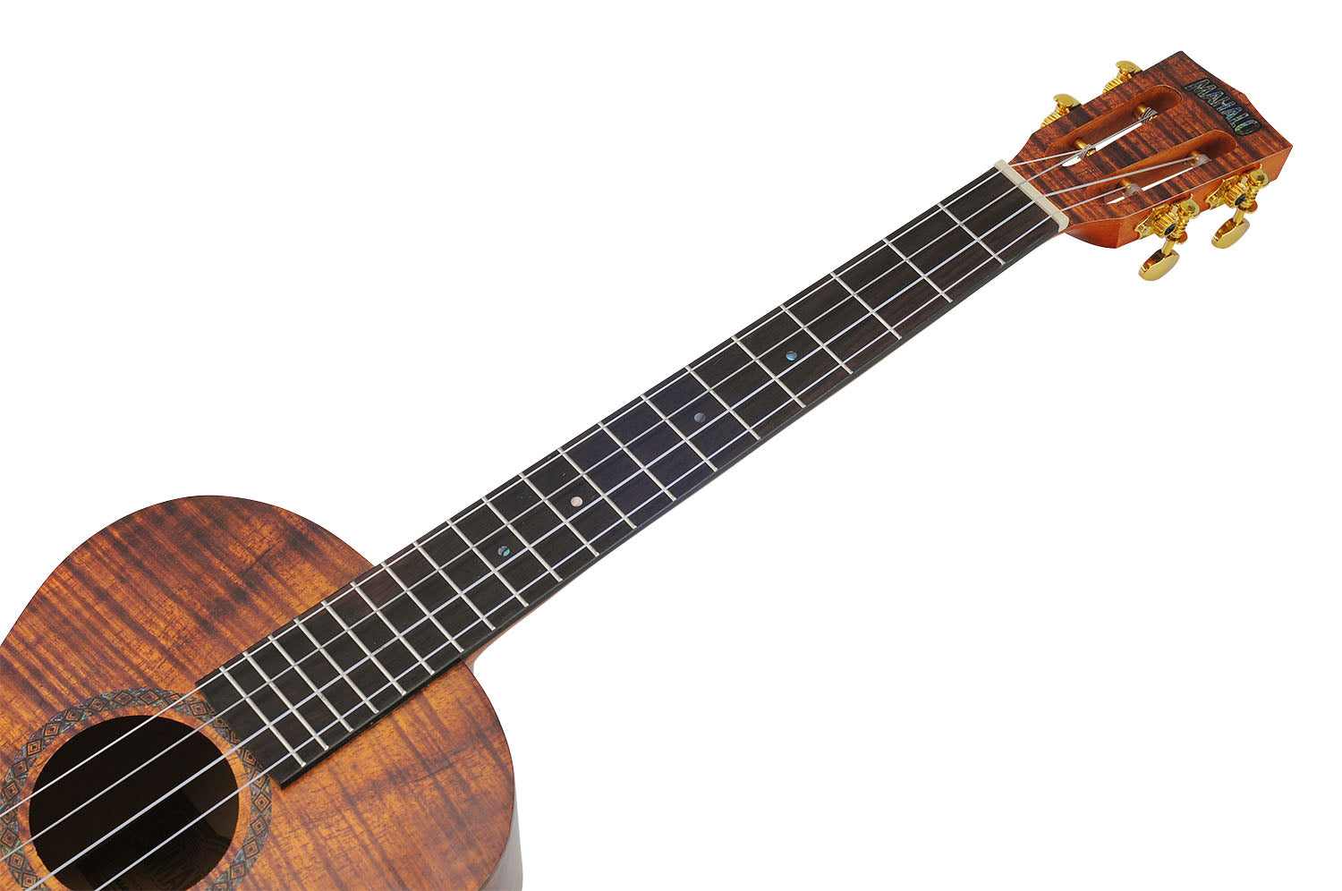 Mahalo MA4KA Artists Elite Series Baritone Ukulele. Koa Photo Flame