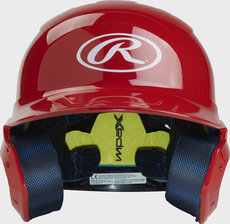 Rawlings Mach Gloss Senior Baseball Helmet - Scarlet