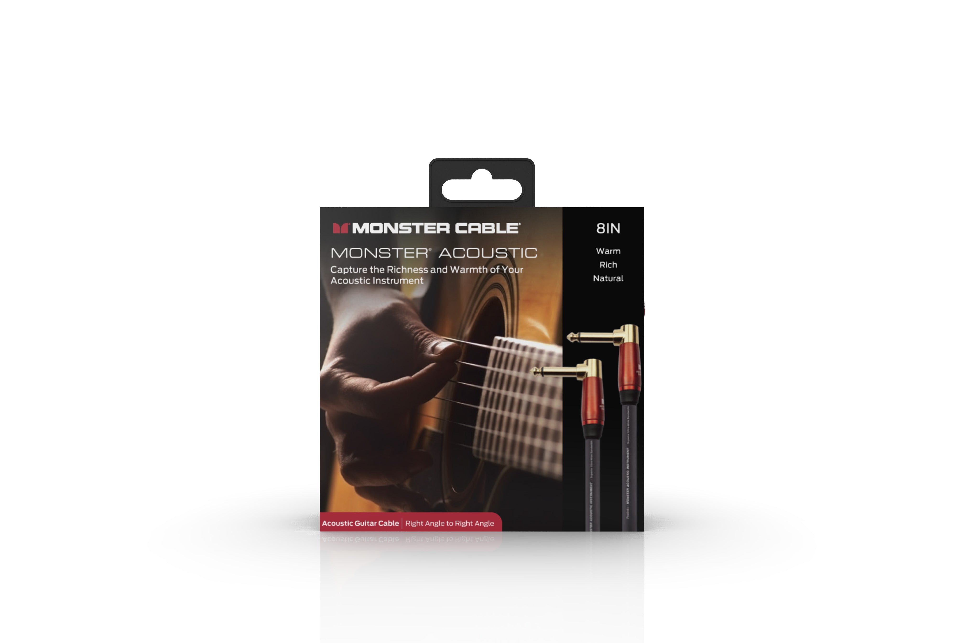 Monster MACST2-0.75DAWW Prolink Acoustic 1/4" Instrument Cable. 8 in - Right Angle to Right Angle