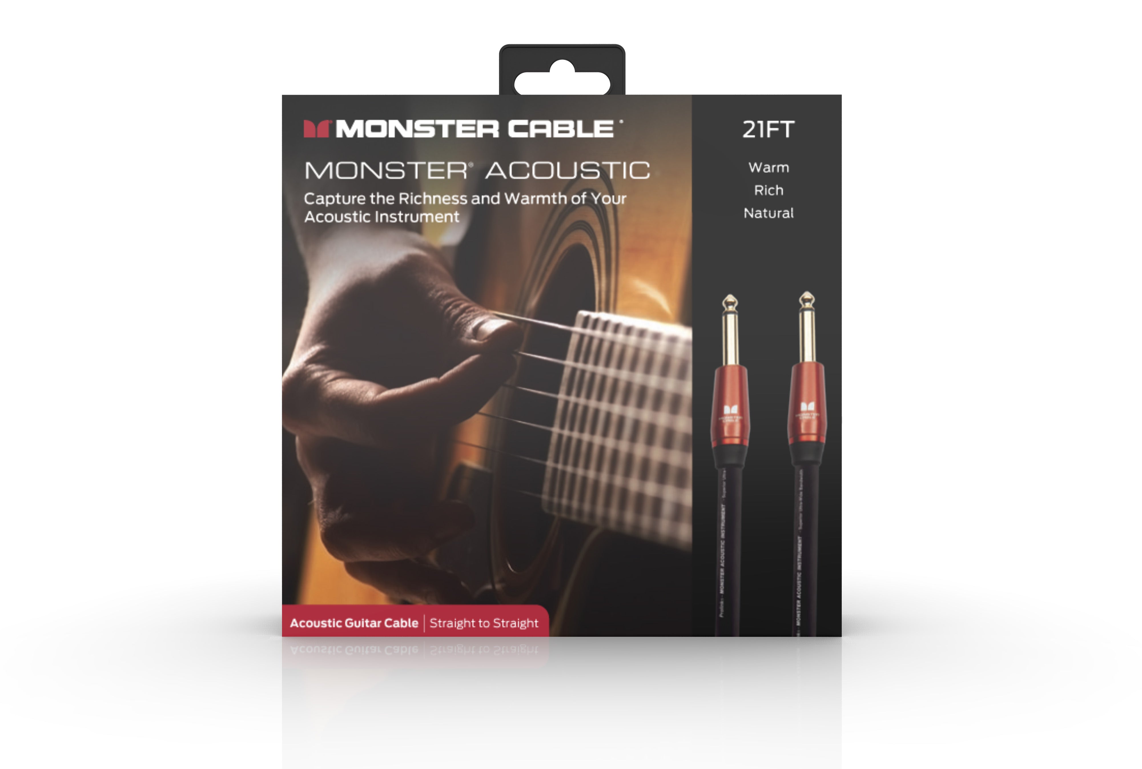 Monster MACST2-21WW Prolink Acoustic 1/4" Instrument Cable. 21 ft - Straight to Straight