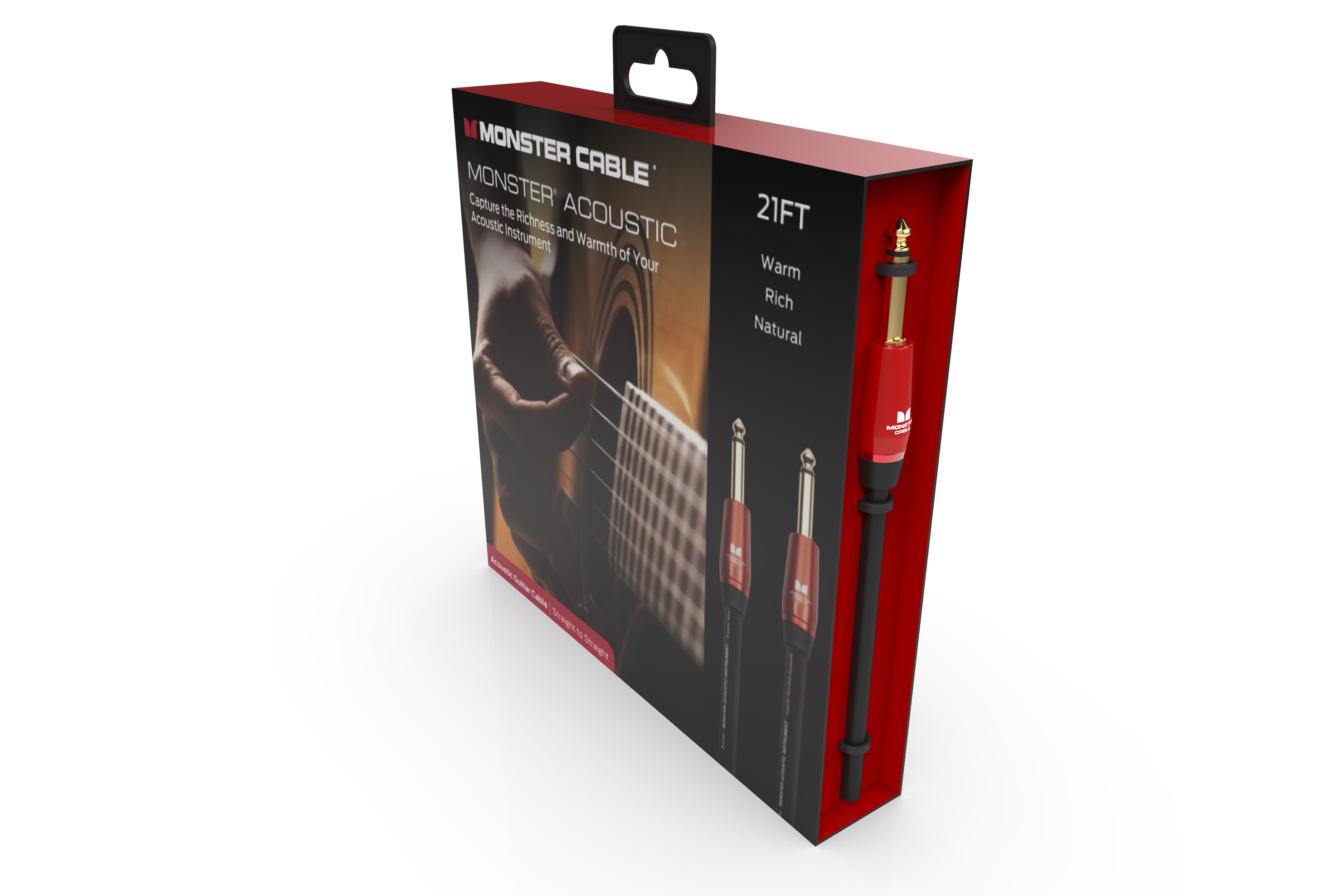 Monster MACST2-21WW Prolink Acoustic 1/4" Instrument Cable. 21 ft - Straight to Straight