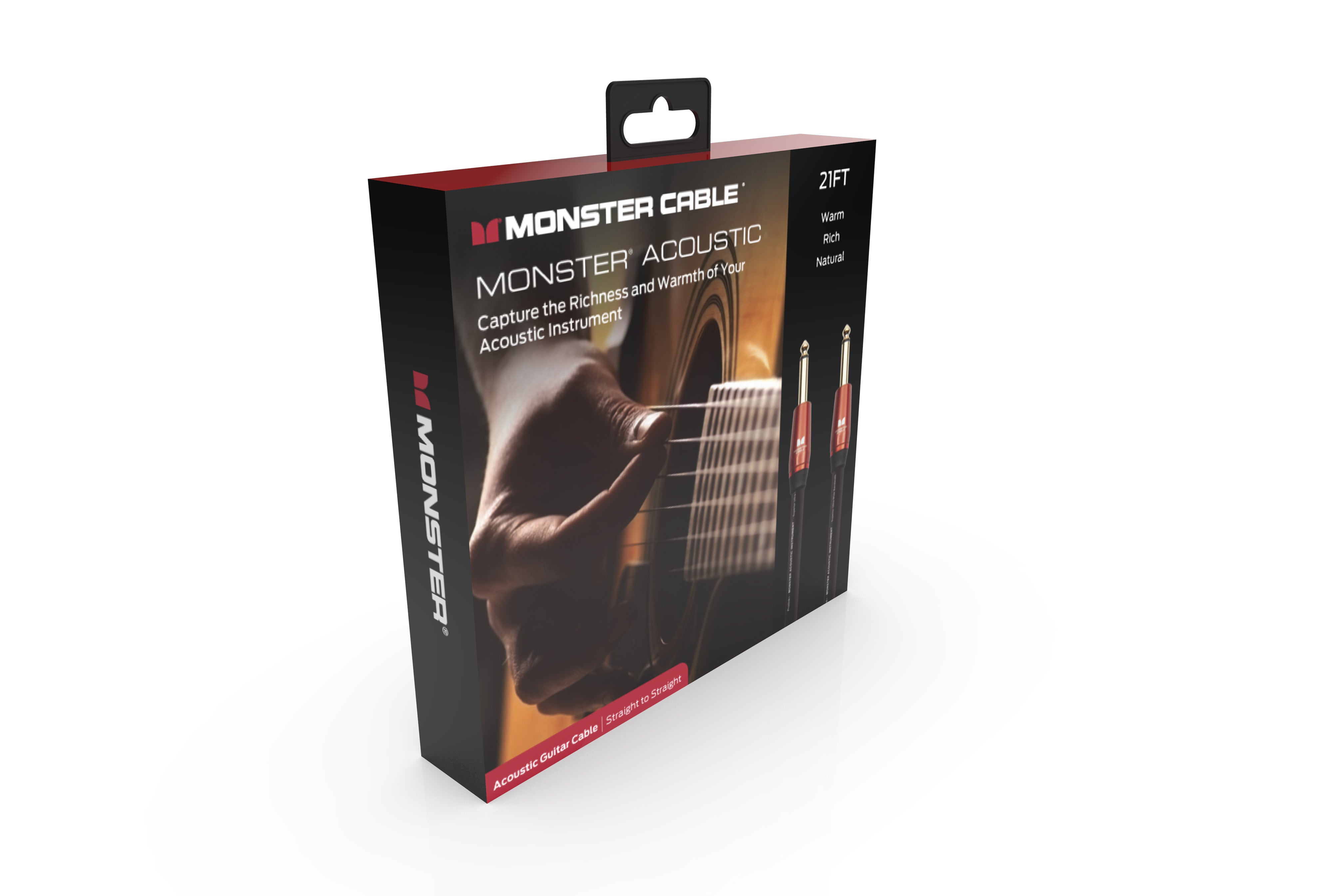 Monster MACST2-21WW Prolink Acoustic 1/4" Instrument Cable. 21 ft - Straight to Straight