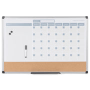 MasterVision 3-in-1 Calendar Planner Board 24 x 36", Aluminum Frame